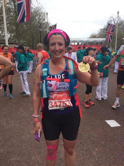 Clare running a marathon