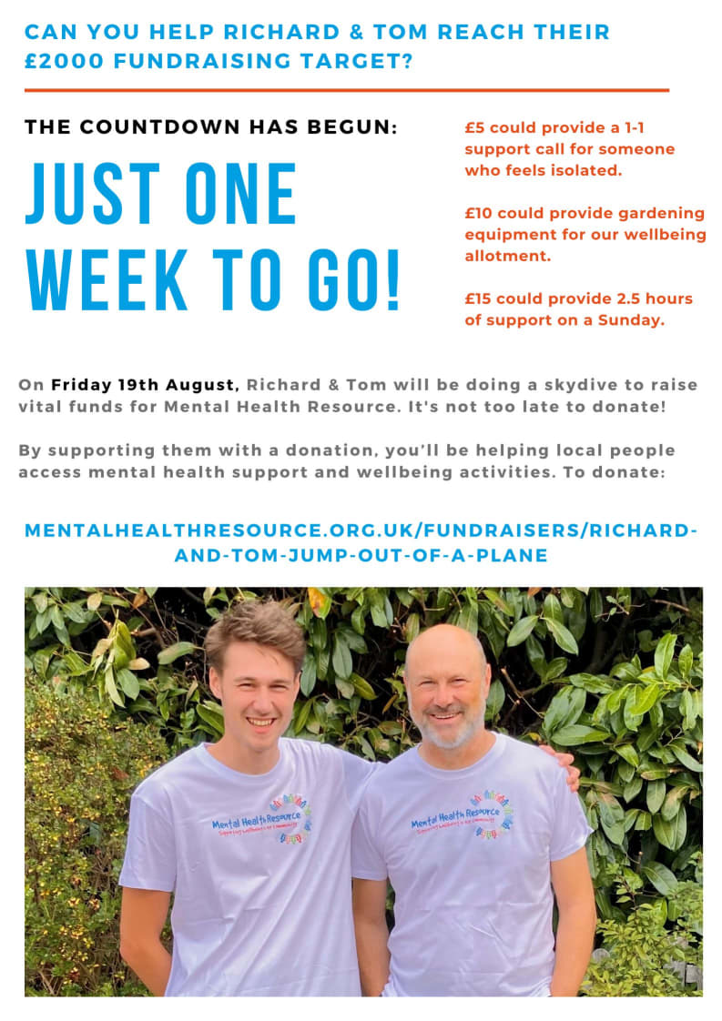 Mental Health Resource Richard and Tom fundraising